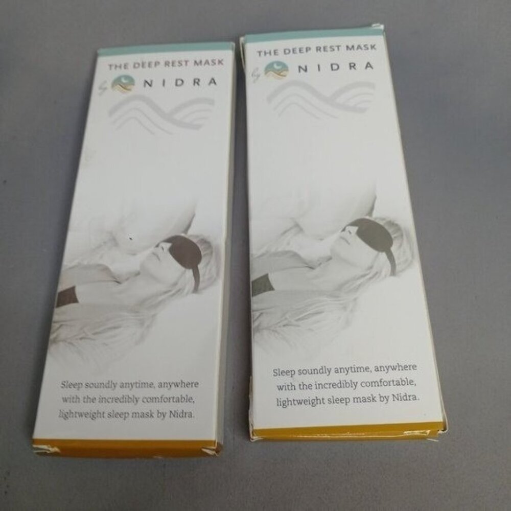 NIDRA The Deep Rest Mask Set of 2 New in Box Old Stock Black Adjustable - Picture 5 of 8